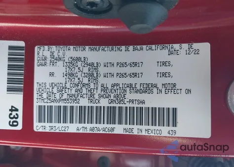 2023 Toyota Tacoma Trd Sport из США, поврежденный, VIN 3TMCZ5ANXPM553952